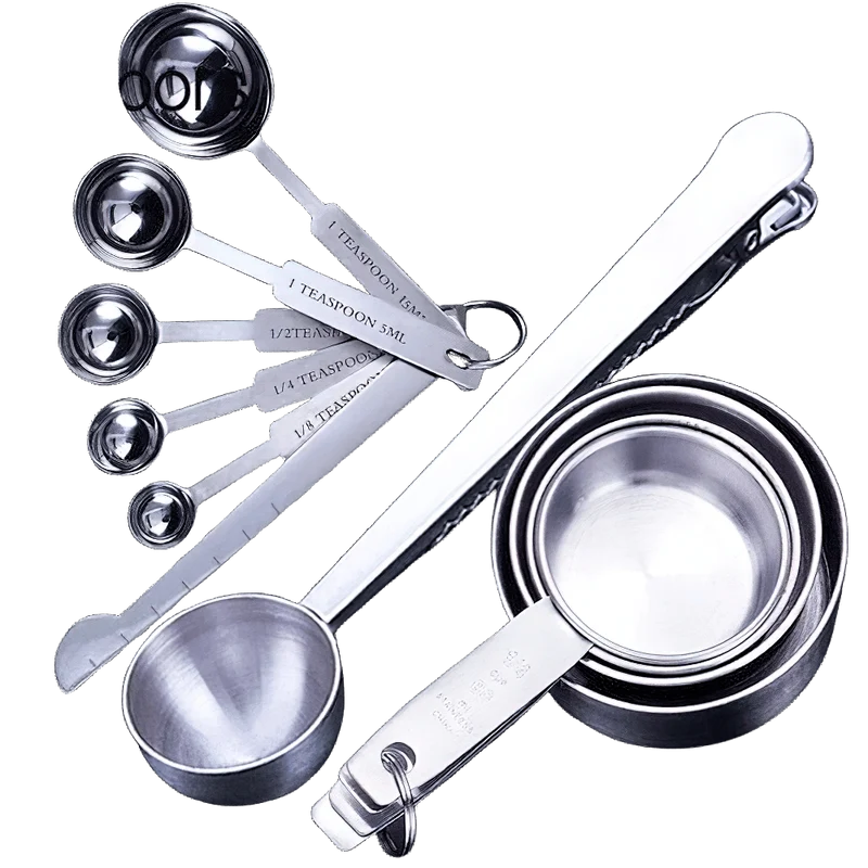 Set Tasses et Cuillères à Mesurer Inox – 8, 10 ou 11 Pièces