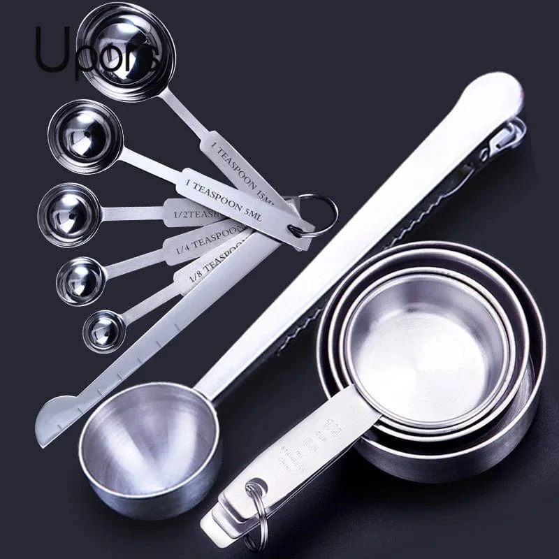 Set Tasses et Cuillères à Mesurer Inox – 8, 10 ou 11 Pièces