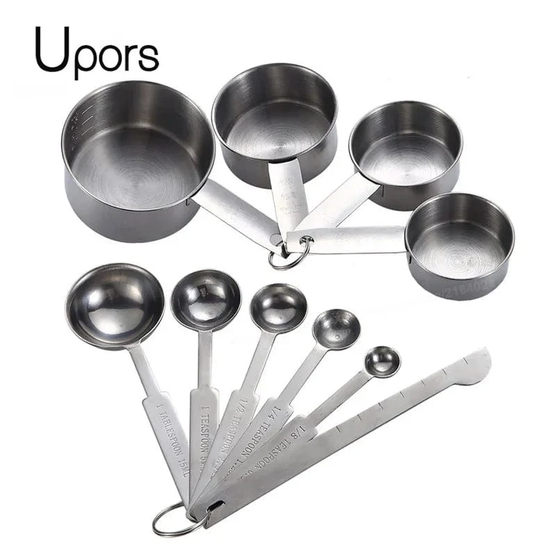 Set Tasses et Cuillères à Mesurer Inox – 8, 10 ou 11 Pièces