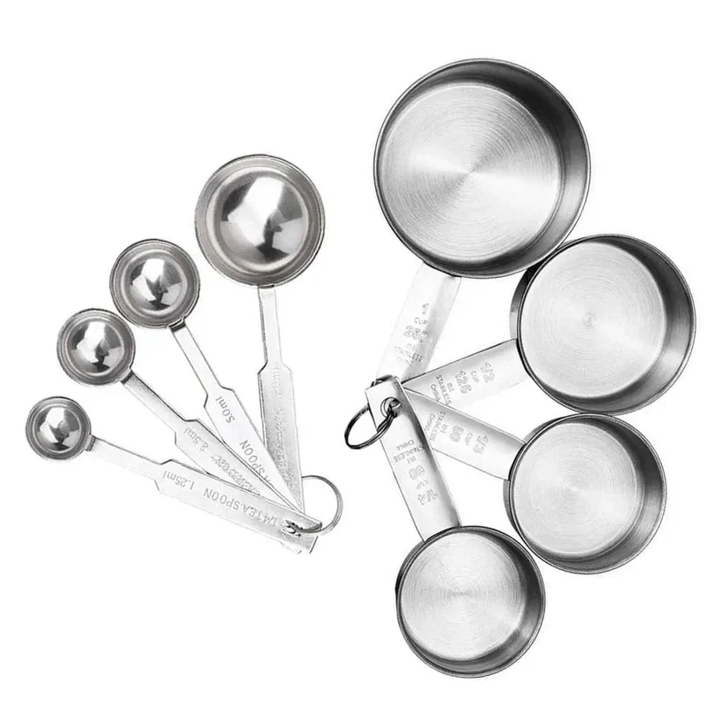 Set Tasses et Cuillères à Mesurer Inox – 8, 10 ou 11 Pièces