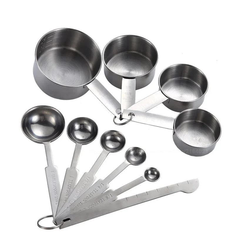 Set Tasses et Cuillères à Mesurer Inox – 8, 10 ou 11 Pièces