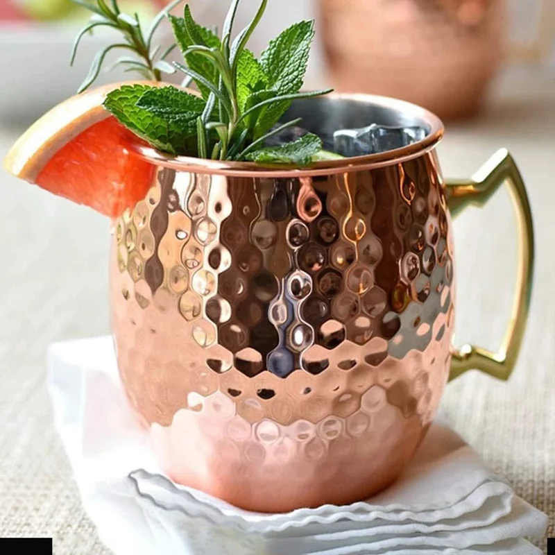 Mug Moscow Mule Martelé Inox Finition Cuivre – À l'Unité ou Lot de 4