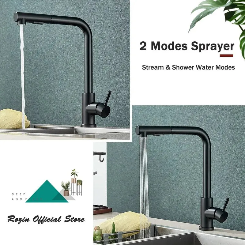 Robinet de Cuisine à Douchette Extractible 2 Jets – Mitigeur Inox 304