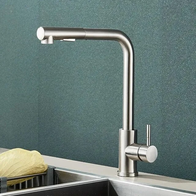 Robinet de Cuisine à Douchette Extractible 2 Jets – Mitigeur Inox 304