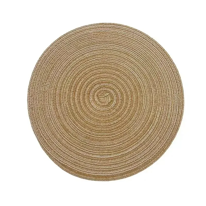 Napperon Rond Tissé en Ramie — Set de Table Lavable, 11 à 38 cm