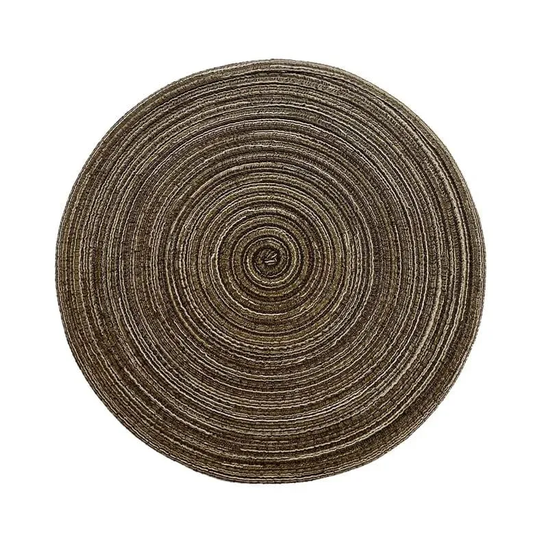 Napperon Rond Tissé en Ramie — Set de Table Lavable, 11 à 38 cm
