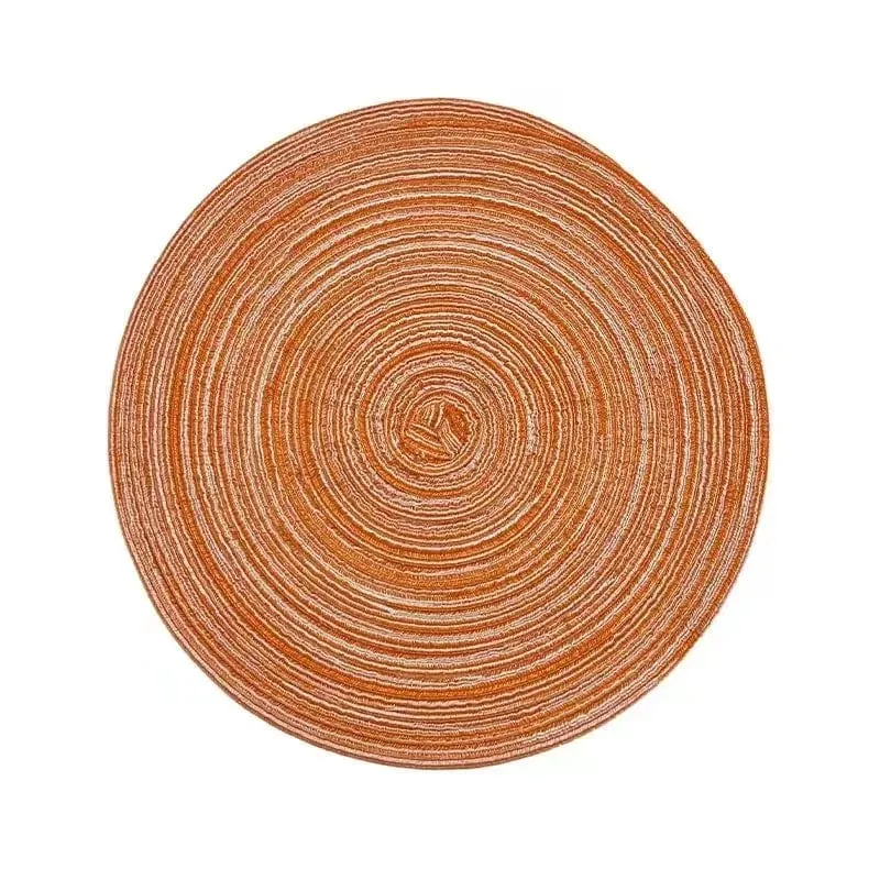 Napperon Rond Tissé en Ramie — Set de Table Lavable, 11 à 38 cm