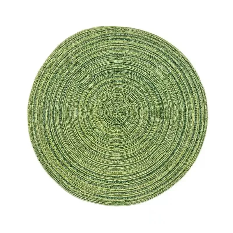 Napperon Rond Tissé en Ramie — Set de Table Lavable, 11 à 38 cm