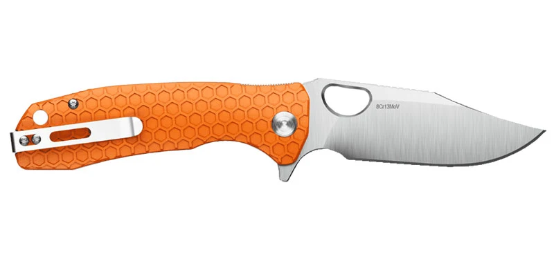 Couteau de Poche Large Orange Honey Badger