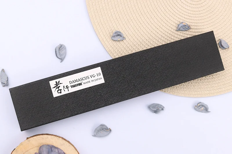 Couteau santoku japonais 17cm Sakai Takayuki Nanairo Blue Damas VG10