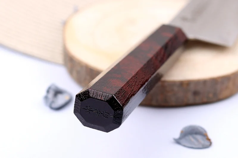 Couteau santoku japonais 17cm Sakai Takayuki Nanairo Wine Damas VG10