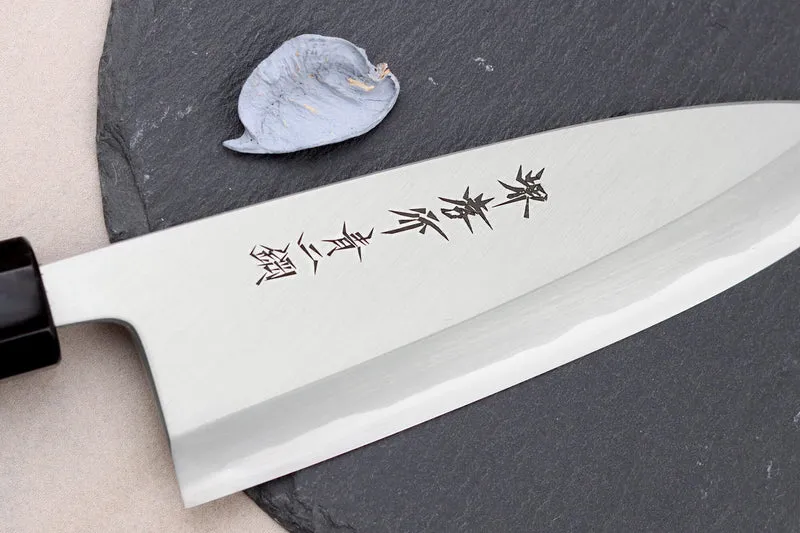 Couteau deba 15cm japonais artisanal Sakai Takayuki Aoniko