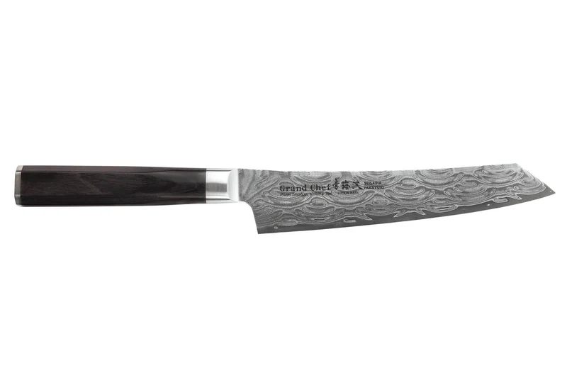 Couteau kengata universel 15cm japonais Sakai Takayuki Grand Chef Seigaiha Damas 45 couches