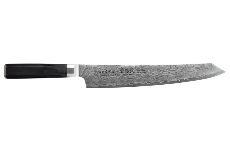 Couteau kengata sujihiki 25cm japonais Sakai Takayuki Grand Chef Seigaiha Damas 45 couches