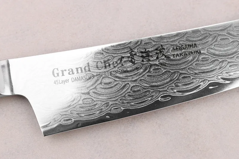 Couteau de chef 24cm japonais Sakai Takayuki Grand Chef Seigaiha Damas 45 couches