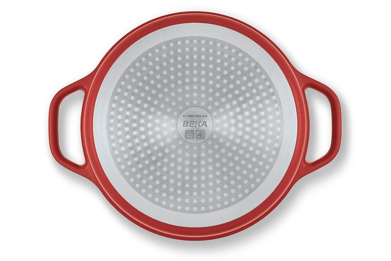 Cocotte ronde Beka Plume en aluminium 24cm - Rouge