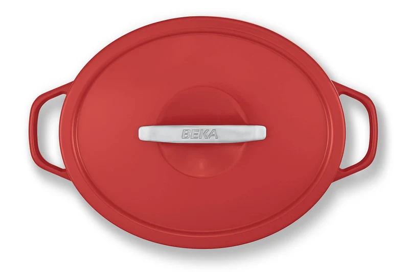 Cocotte ovale Beka Plume en aluminium 31cm - Rouge