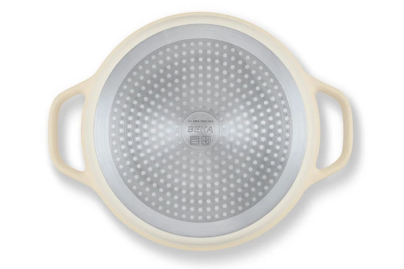 Cocotte ronde Beka Plume en aluminium 24cm - Beige