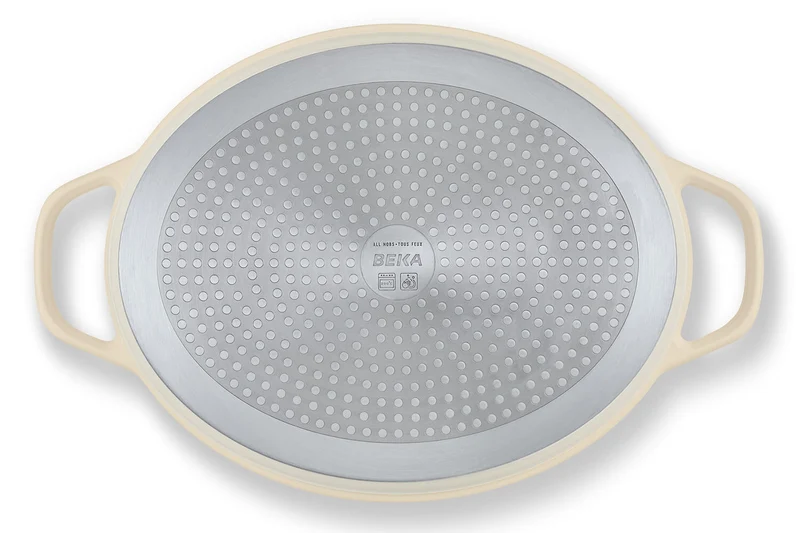 Cocotte ovale Beka Plume en aluminium 31cm - Beige