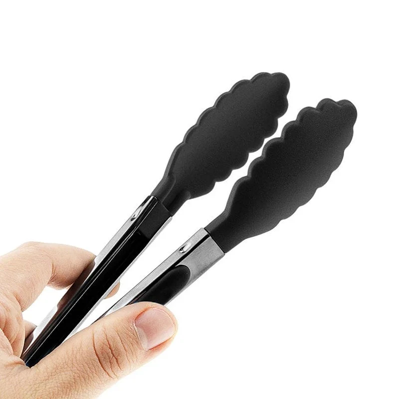 Pince à nourriture en acier inoxydable avec revêtement en silicone - Accessoire cuisine BBQ saladier