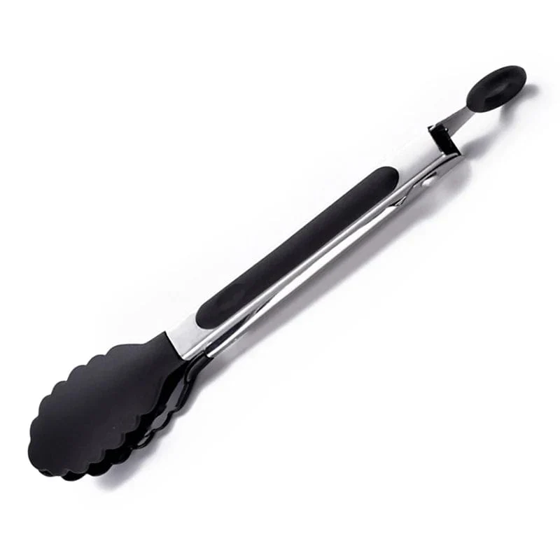 Pince à nourriture en acier inoxydable avec revêtement en silicone - Accessoire cuisine BBQ saladier