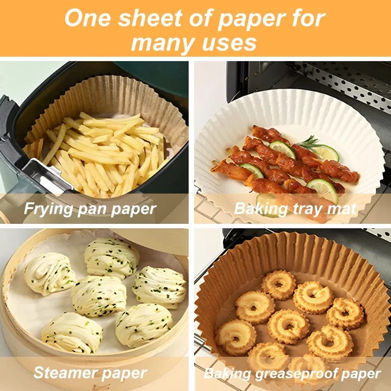 Papier Cuisson pour Air Fryer - Anti-micro-ondable