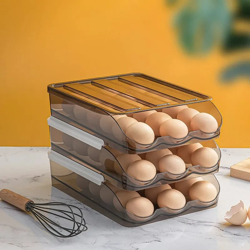 Range-Œufs Empilable à Tiroirs — 18 Œufs par Niveau, PET Alimentaire