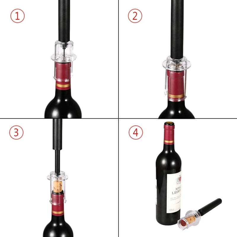 Ouvre-bouteille à vin sous pression air Pompe Vacuum Liège en Acier Inoxydable - Accessoire Cave à Vin