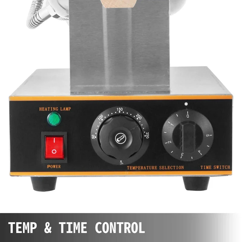 Gaufrier Bubble Waffle Électrique 1400 W en Inox – Plaque Rotative 180° et Minuterie