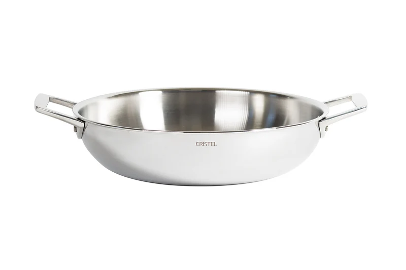 Sautoir Cristel Castel'Pro en acier inoxydable 18/10 5 ply avec 2 anses fixes