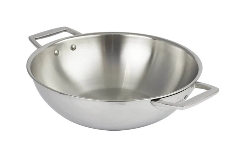 Wok Cristel Castel'Pro en acier inoxydable 18/10 3 ply avec 2 anses fixes