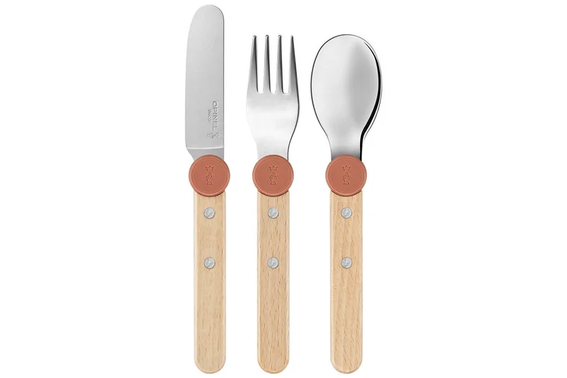 Set de couverts pour enfants Opinel Le Petit Gourmet coloris corail