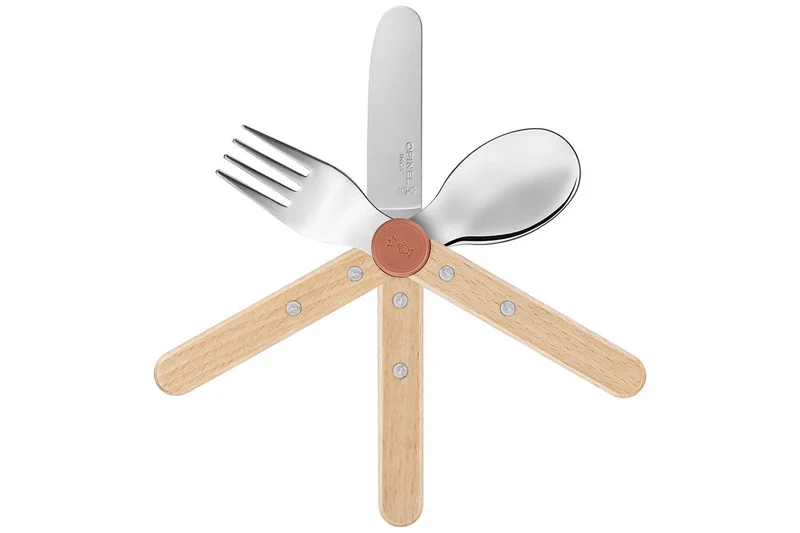 Set de couverts pour enfants Opinel Le Petit Gourmet coloris corail
