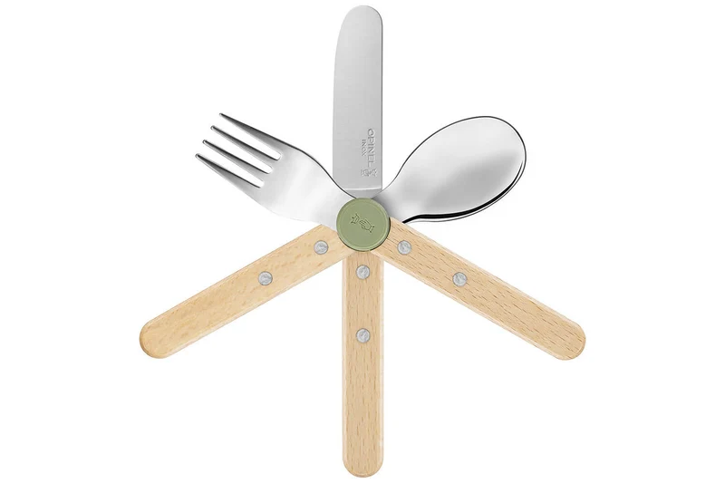 Set de couverts pour enfants Opinel Le Petit Gourmet coloris olive