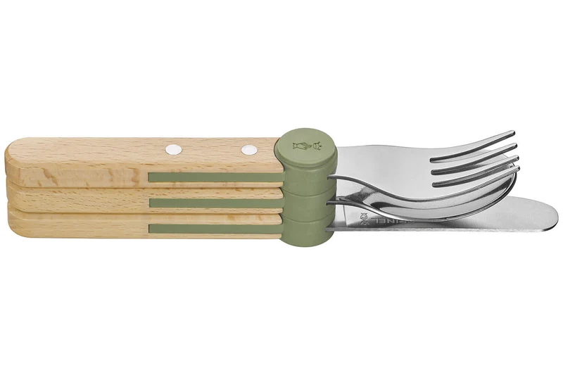 Set de couverts pour enfants Opinel Le Petit Gourmet coloris olive