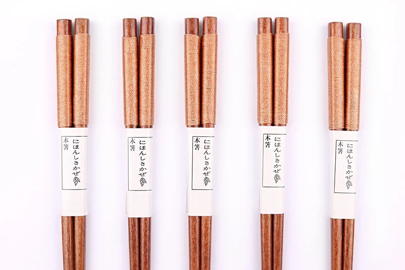 Set de 5 paires de baguettes chinoises Kutoyama en bois 23cm
