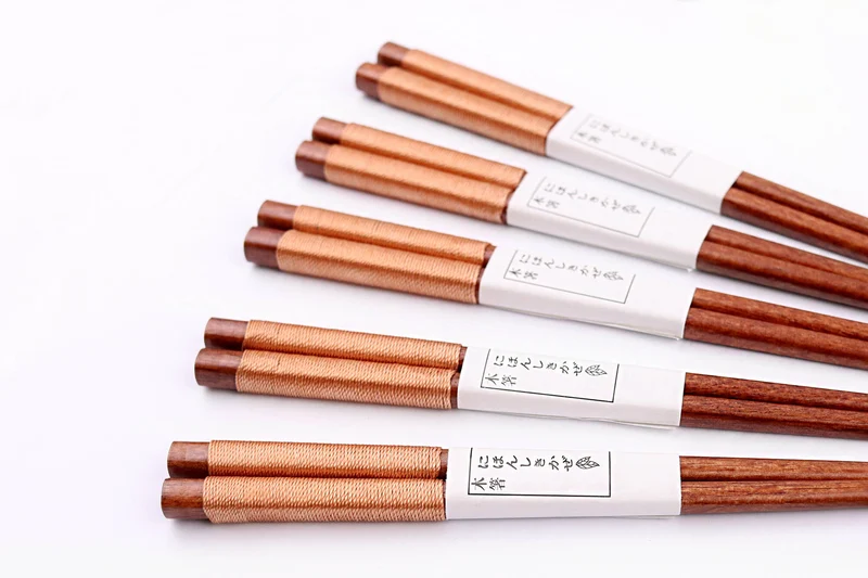 Set de 5 paires de baguettes chinoises Kutoyama en bois 23cm