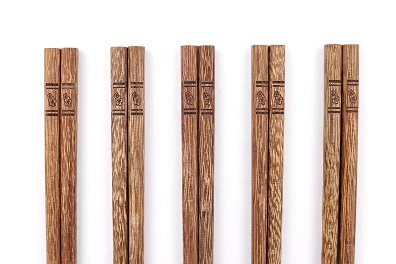 Set de 5 paires de baguettes chinoises Kutoyama en bois de wengé 25cm