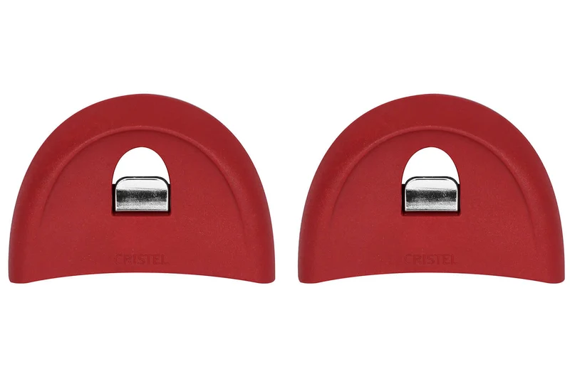 Set de cuisson Cristel Mutine amovible sauteuse 28cm + couvercle Platine + 2 anses framboise