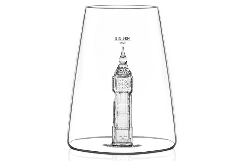 Verre à spiritueux long Alaskan Maker Iconic Monuments Big Ben en verre cristallin