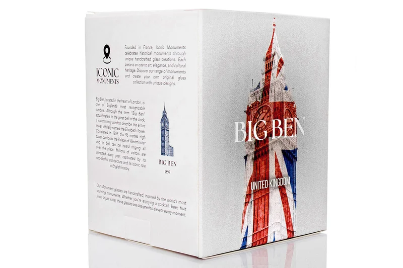 Verre à spiritueux long Alaskan Maker Iconic Monuments Big Ben en verre cristallin