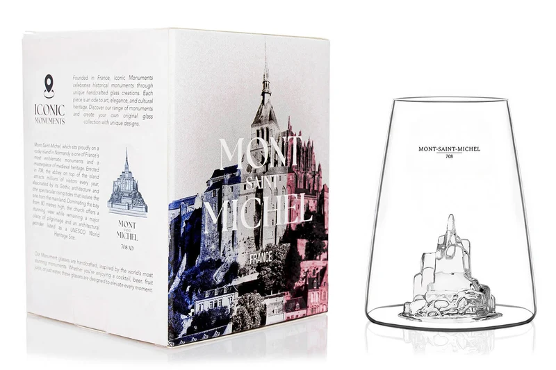 Verre à spiritueux long Alaskan Maker Iconic Monuments Mont Saint-Michel en verre cristallin