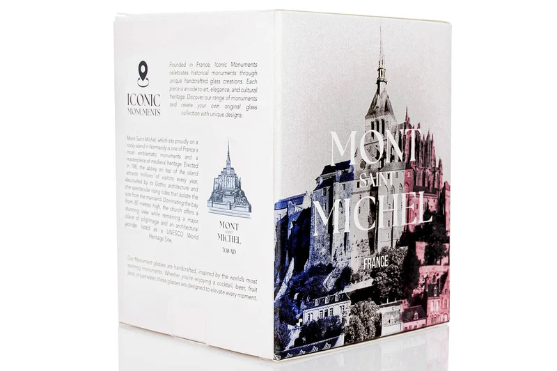 Verre à spiritueux long Alaskan Maker Iconic Monuments Mont Saint-Michel en verre cristallin