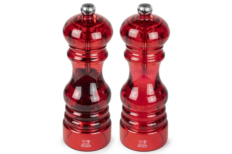Coffret cadeau 2 moulins Peugeot Podium en acrylique rouge 18cm