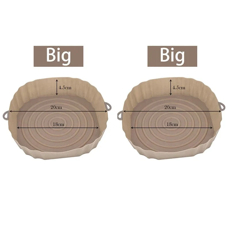 Panier en silicone réutilisable pour friteuse sans huile - Lot de 3 - Eco-Friendly