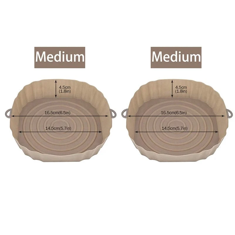 Panier en silicone réutilisable pour friteuse sans huile - Lot de 3 - Eco-Friendly