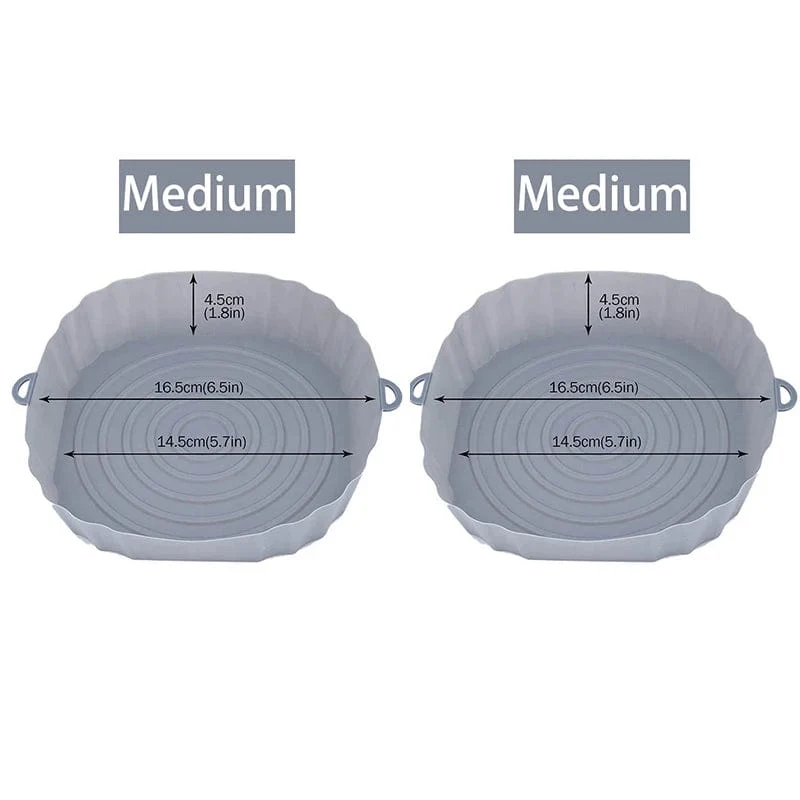 Panier en silicone réutilisable pour friteuse sans huile - Lot de 3 - Eco-Friendly