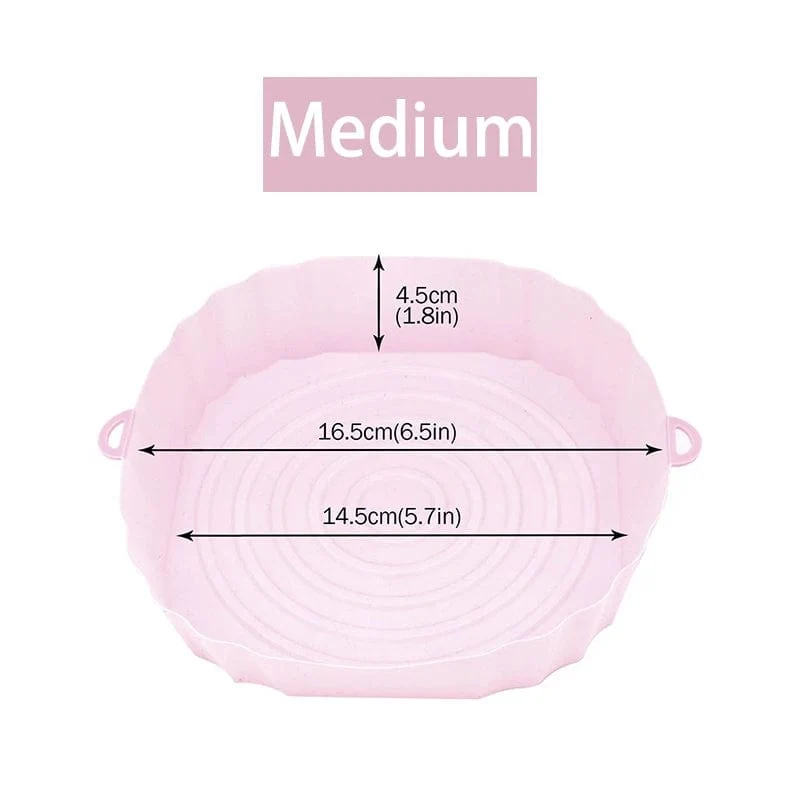 Panier en silicone réutilisable pour friteuse sans huile - Lot de 3 - Eco-Friendly