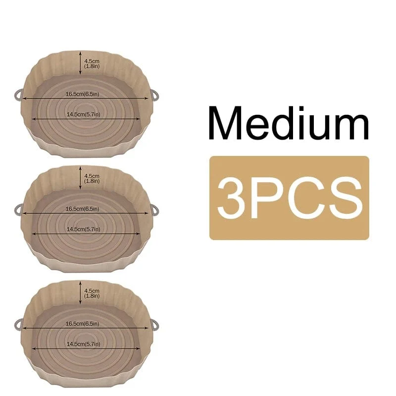 Panier en silicone réutilisable pour friteuse sans huile - Lot de 3 - Eco-Friendly