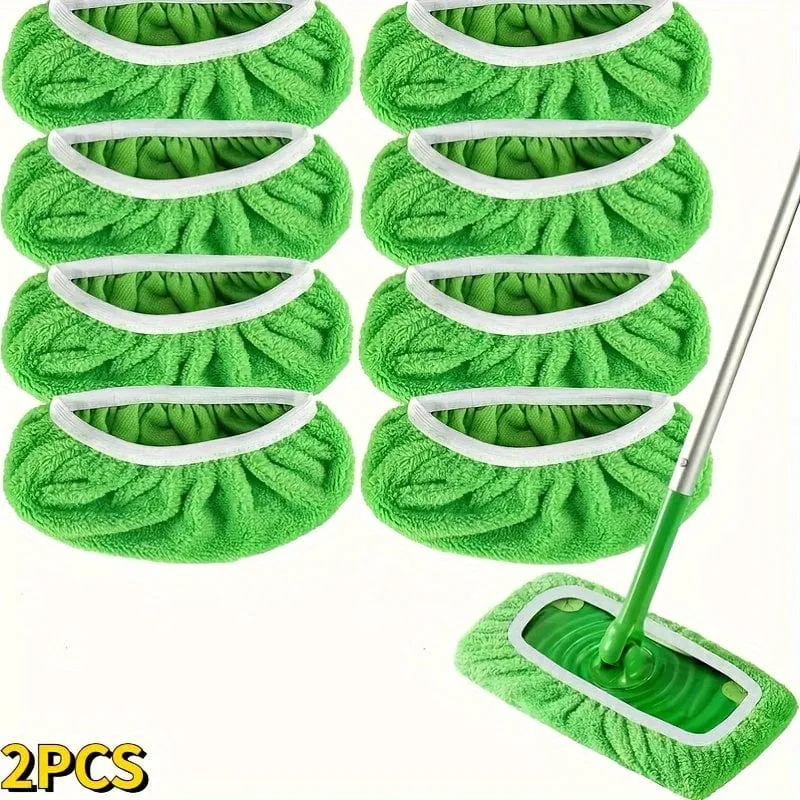 Lot 4 lingettes lavables pour balai plat - Absorption élevée, usage humide et sec, entretien facile